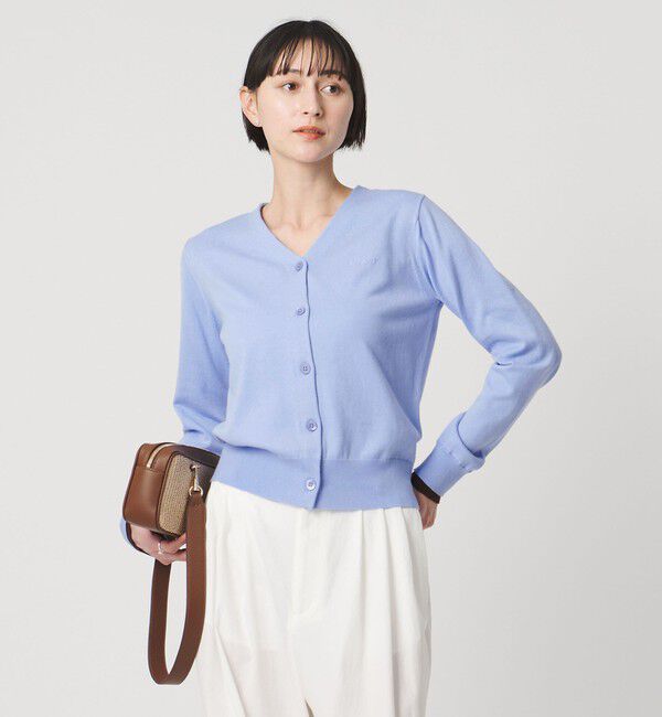 UNITED ARROWS「エンブロイダリー バイカラー カーディガン ‐ウォッシャブル‐」|カーディガン|