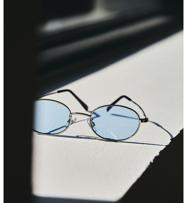 UNITED ARROWS green label relaxing「GLR オーバル メタルフレーム ファッション用グラス」|メガネ|LT.BLUE