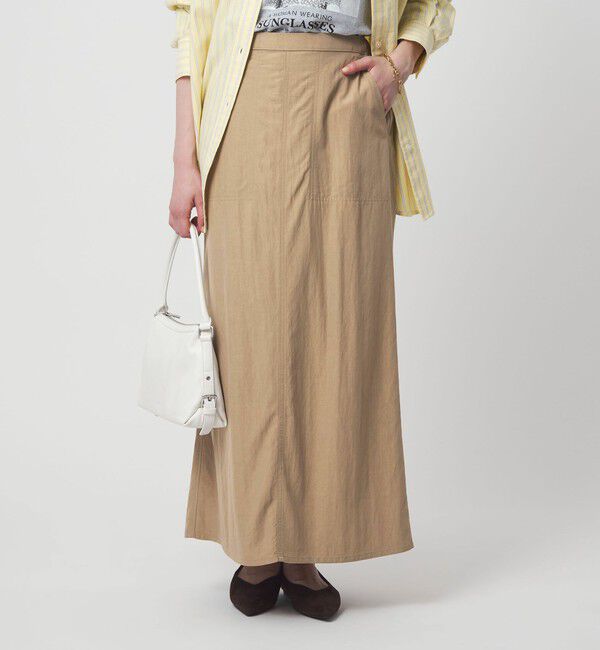 UNITED ARROWS green label relaxing「ツイル Aライン スカート」|フレア|BEIGE