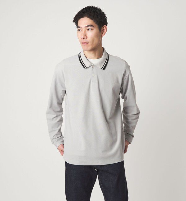 UNITED ARROWS green label relaxing「【WEB限定】ドライ クリーン ロングスリーブ ポロシャツ -吸水速乾・抗菌-」|ポロシャツ|LT.GRAY