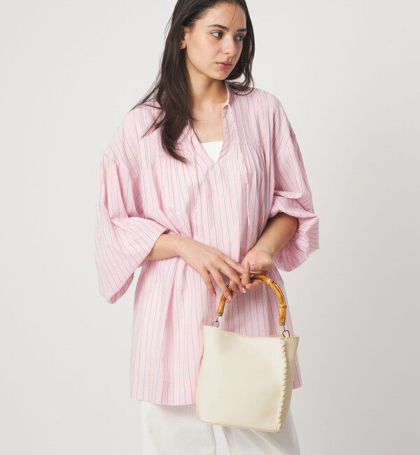 UNITED ARROWS green label relaxing「2WAY バンブーハンドル バッグ」|ショルダー・メッセンジャー|WHITE