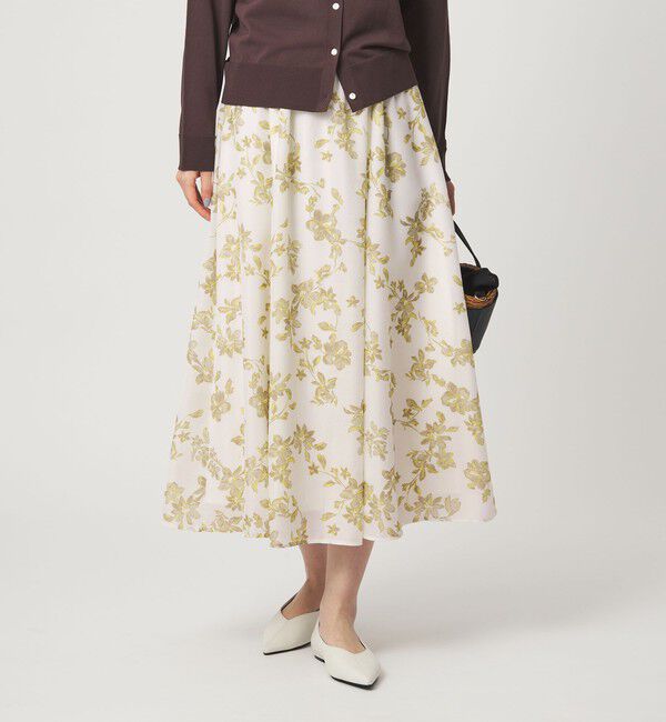 UNITED ARROWS green label relaxing「フラワー プリント スカート」|フレア|
