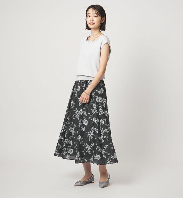 UNITED ARROWS green label relaxing「フラワー プリント スカート」|フレア|