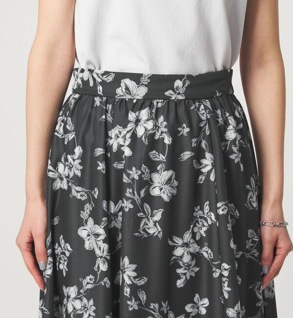 UNITED ARROWS green label relaxing「フラワー プリント スカート」|フレア|