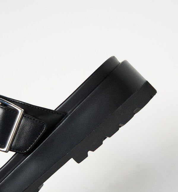 UNITED ARROWS green label relaxing「ダブルベルト プラット サンダル」|サンダル|