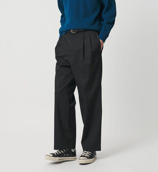 BEAUTY&YOUTH UNITED ARROWS「ツイル ギャバ バギー スラックス NO.9」|チノ|BLACK