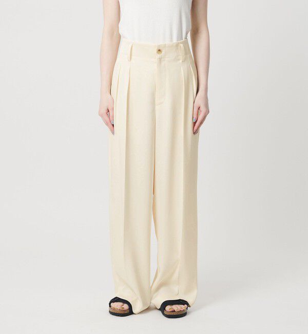 BEAUTY&YOUTH UNITED ARROWS「ポリエステル ドレープ 2タック ワイドパンツ ウォッシャブル」|チノ|