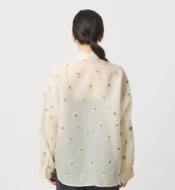 BEAUTY&YOUTH UNITED ARROWS「フラワーモチーフ ジャガード シャツ ウォッシャブル」|シャツ・ブラウス|