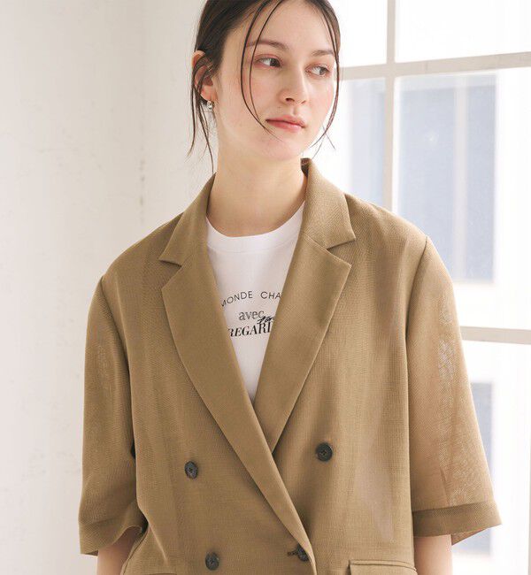 BEAUTY&YOUTH UNITED ARROWS「ポリエステル メッシュ ハーフスリーブ ジャケット ウォッシャブル」|テーラードジャケット|