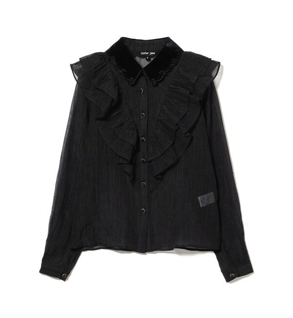 Ray BEAMS 「sister jane /Kelly Ruffle Blouse」|シャツ・ブラウス|BLACK