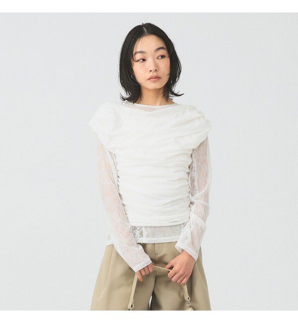 Ray BEAMS 「ギャザー ドレープ Tシャツ」|Tシャツ・カットソー|