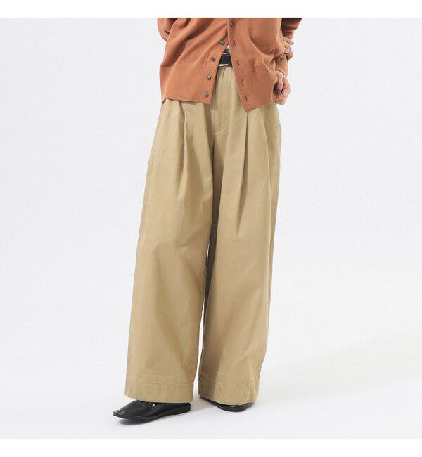 BEAMSBOY「ワイド タック チノ パンツ  ＜着回し力抜群 ＞」|チノ|BEIGE