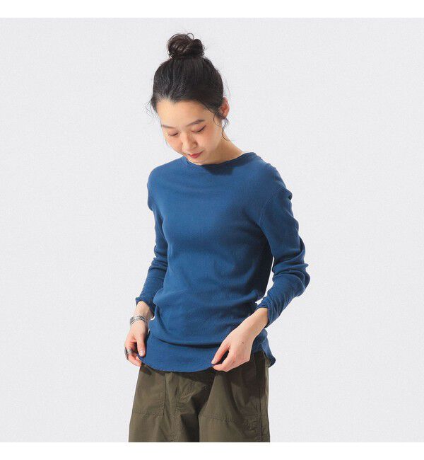 BEAMSBOY「リブ クルー 3/4」|Tシャツ・カットソー|BLUE