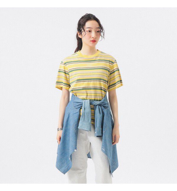 BEAMSBOY「エンブロイダリー マルチボーダー ショートスリーブ Tシャツ」|Tシャツ・カットソー|