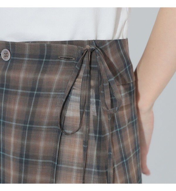 BEAMSBOY「maturely / ボイル チェック ラップ スカート」|スカート|