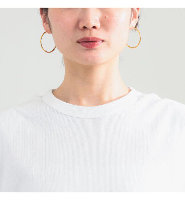 Demi-Luxe BEAMS 「【別注】スタイリスト佐藤佳菜子 &times; SLOANE / リブ クルーネック フレンチスリーブ トップス」|Tシャツ・カットソー|