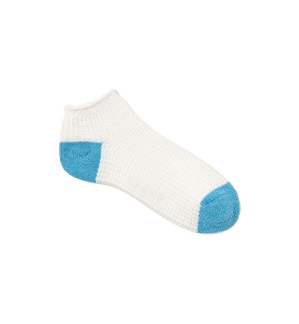 BEAMS「BEAMS / 2トーン ワッフル アンクル ソックス」|ソックス|WHITE