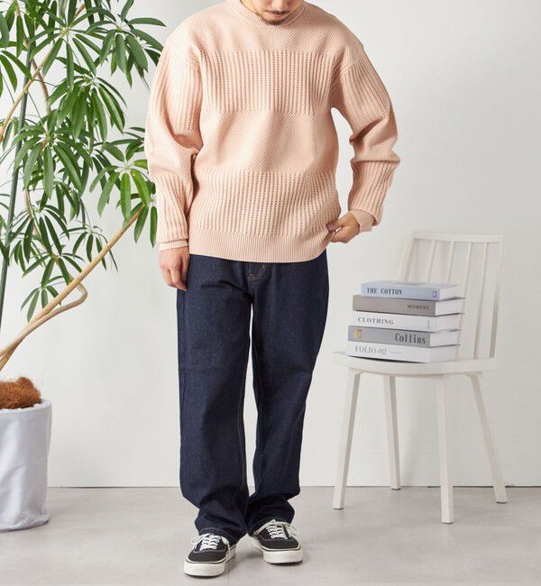 SHIPS any「SHIPS any: 〈手洗い可能〉ワッフル コンビ デザイン クルーネック ニット◇」|その他|