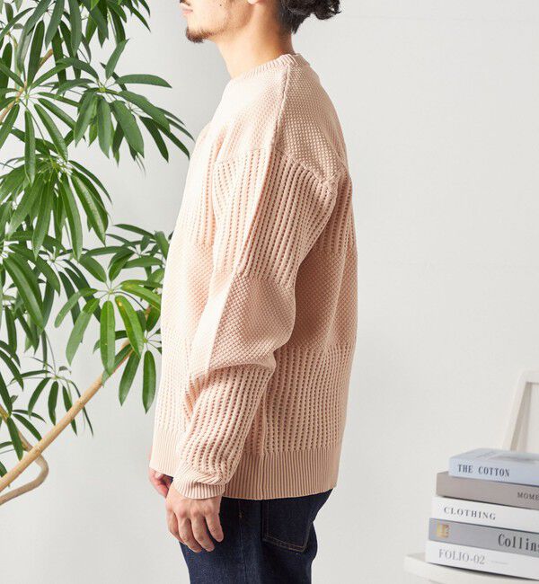 SHIPS any「SHIPS any: 〈手洗い可能〉ワッフル コンビ デザイン クルーネック ニット◇」|その他|