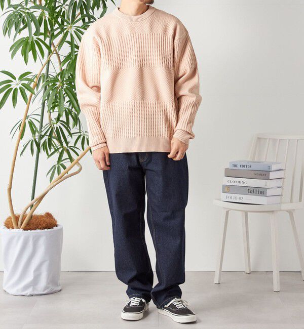 SHIPS any「SHIPS any: 〈手洗い可能〉ワッフル コンビ デザイン クルーネック ニット◇」|その他|