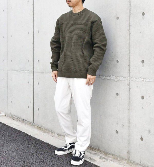 SHIPS any「SHIPS any: 〈手洗い可能〉ワッフル コンビ デザイン クルーネック ニット◇」|その他|