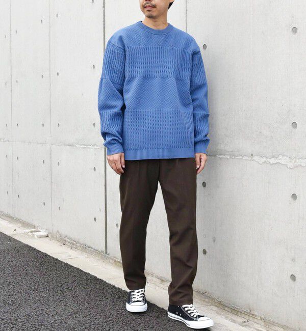 SHIPS any「SHIPS any: 〈手洗い可能〉ワッフル コンビ デザイン クルーネック ニット◇」|その他|