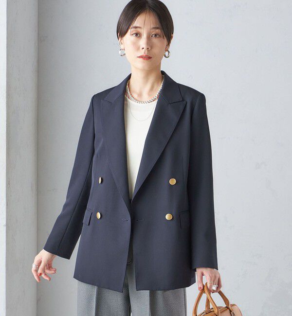 SHIPS for women「ウール ギャバ ダブル ブレザー」|テーラードジャケット|