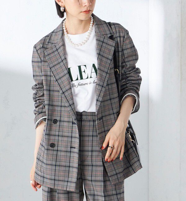 SHIPS for women「〈手洗い可能〉ウール混 チェック ダブルボタン ジャケット」|テーラードジャケット|グレー