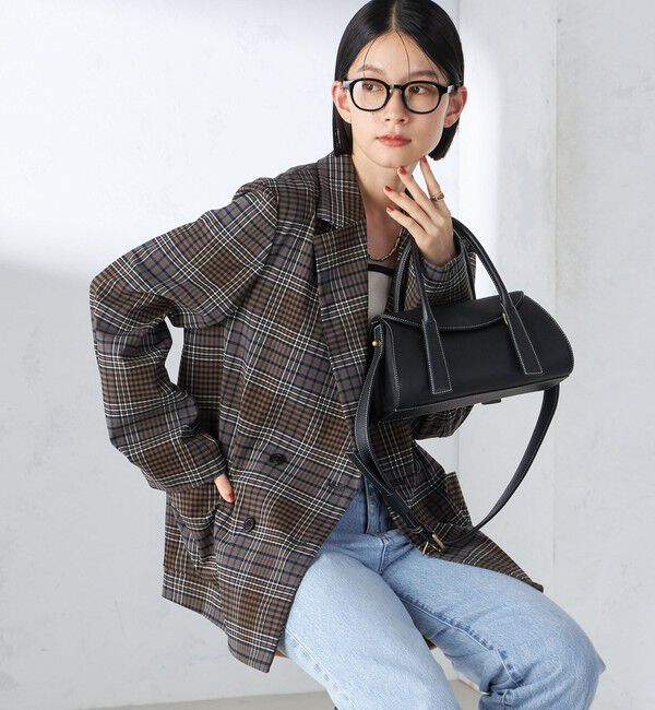 SHIPS for women「〈手洗い可能〉ウール混 チェック ダブルボタン ジャケット」|テーラードジャケット|