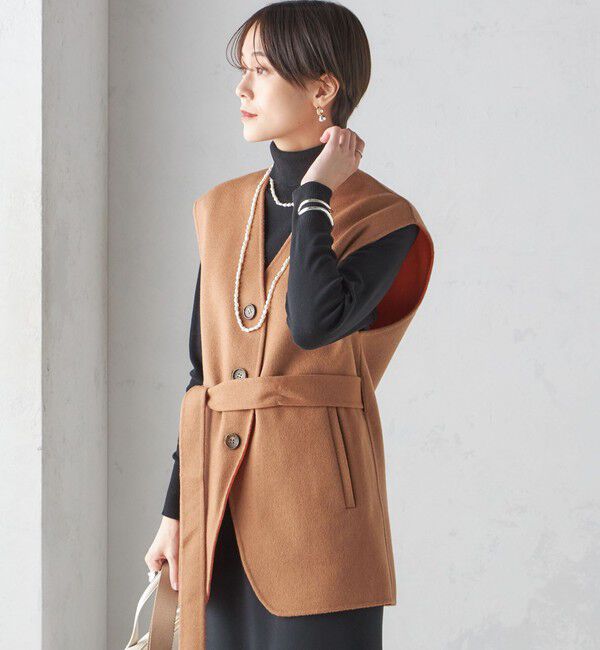 SHIPS for women「配色 リバー ジレ」|ベスト・ジレ|キャメル