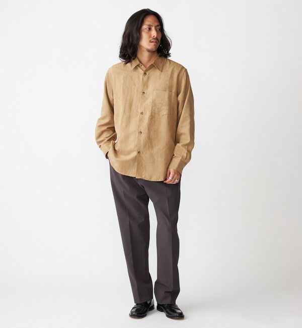 SHIPS「BENCH MARKING SHIRT: レギュラーカラー ポリエステル フェイクスエード シャツ」|シャツ・ブラウス|