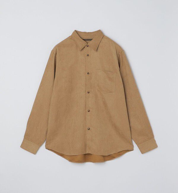 SHIPS「BENCH MARKING SHIRT: レギュラーカラー ポリエステル フェイクスエード シャツ」|シャツ・ブラウス|