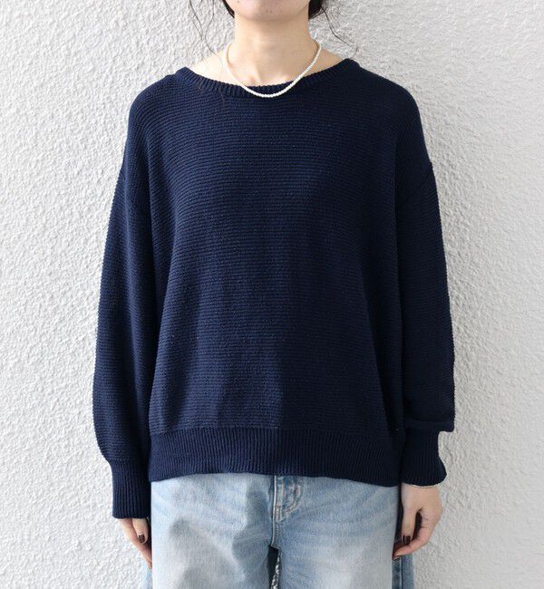 SHIPS any「SHIPS any: シルク コットン ボートネック ニット プルオーバー」|ニット・セーター|