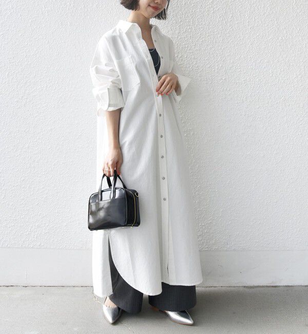 SHIPS for women「〈洗濯機可能〉ワンポイント 刺繍 シャツ ワンピース」|ワンピース|