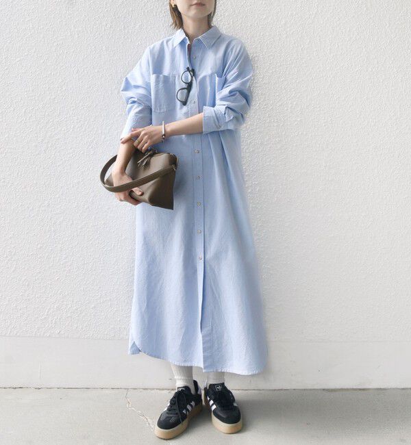 SHIPS for women「〈洗濯機可能〉ワンポイント 刺繍 シャツ ワンピース」|ワンピース|