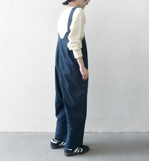 SHIPS any「SHIPS any:〈洗濯機可能〉リネン ミックス タック ワイド サロペット」|オールインワン|