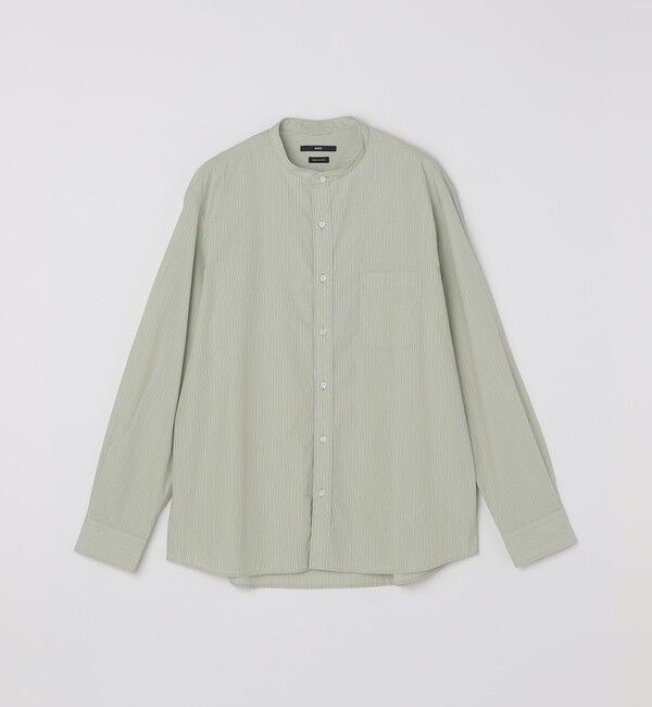 SHIPS「SHIPS: 100S バンドカラー ストライプ シャツ」|シャツ・ブラウス|