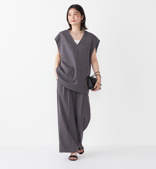 SHIPS Colors 「SHIPS Colors:〈手洗い可能〉ウーステッドライク Vネック ベスト(セットアップ対応可能)」|ベスト・ジレ|