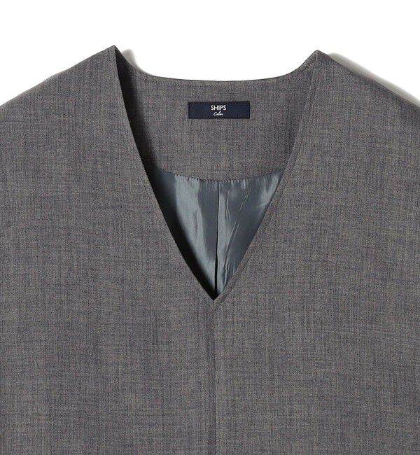 SHIPS Colors 「SHIPS Colors:〈手洗い可能〉ウーステッドライク Vネック ベスト(セットアップ対応可能)」|ベスト・ジレ|