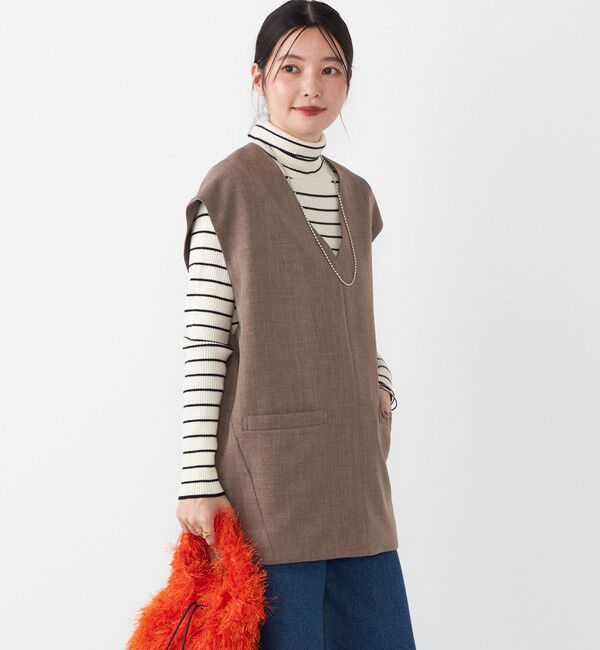 SHIPS Colors 「SHIPS Colors:〈手洗い可能〉ウーステッドライク Vネック ベスト(セットアップ対応可能)」|ベスト・ジレ|