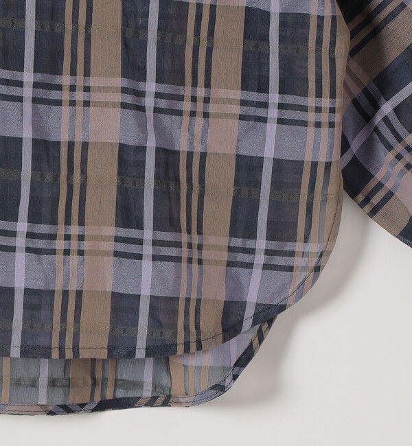 quaranciel「quaranciel:〈手洗い可能〉シアー チェック ドルマン ビッグ レギュラー シャツ」|シャツ・ブラウス|