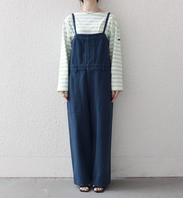 SHIPS any「SHIPS any:〈洗濯機可能〉カルゼ キャミ ワイド サロペット」|オールインワン|