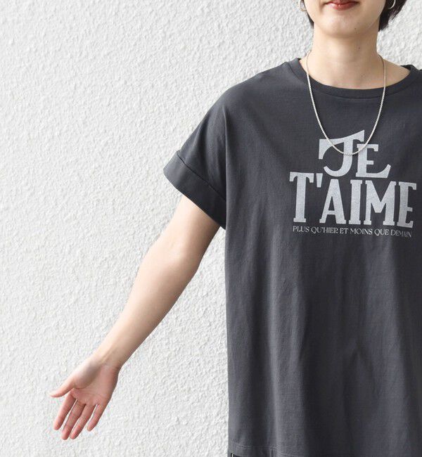 SHIPS for women「【WEB限定】オーガニック コットン ロゴ フレンチスリーブ TEE」|Tシャツ・カットソー|