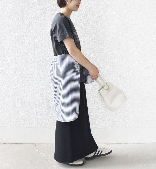 SHIPS for women「【WEB限定】オーガニック コットン ロゴ フレンチスリーブ TEE」|Tシャツ・カットソー|