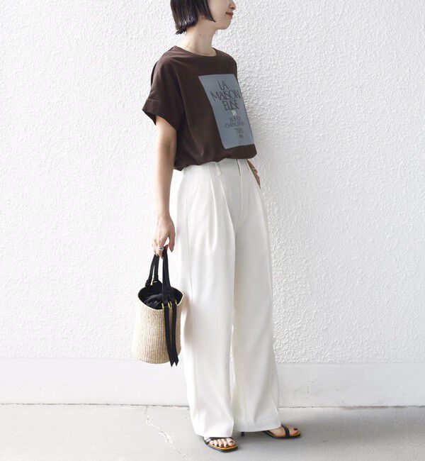 SHIPS for women「【WEB限定】オーガニック コットン ロゴ フレンチスリーブ TEE」|Tシャツ・カットソー|