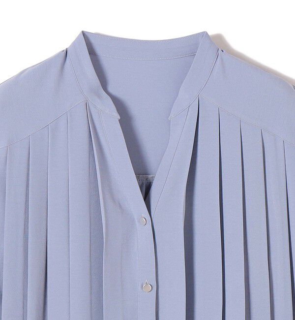 SHIPS for women「《予約》【WEB限定】〈手洗い可能〉ストレッチ ジョーゼット プリーツ スキッパー ブラウス」|シャツ・ブラウス|