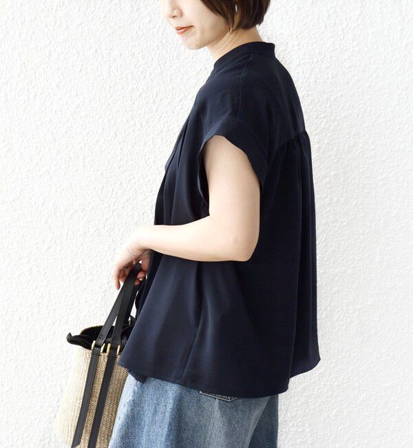 SHIPS for women「《予約》【WEB限定】〈手洗い可能〉ストレッチ ジョーゼット プリーツ スキッパー ブラウス」|シャツ・ブラウス|