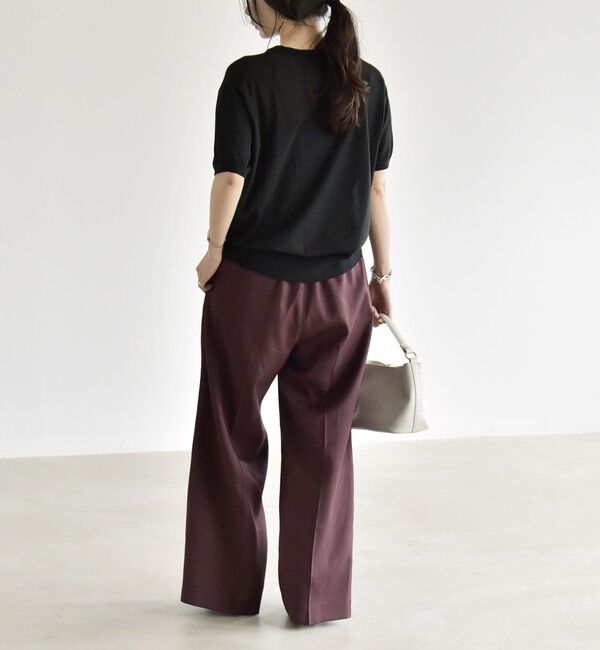 quaranciel「《予約》quaranciel:〈洗濯機可能〉スキッパー ワンピース＆イージー ワイドパンツ セットアップ」|ワンピース|