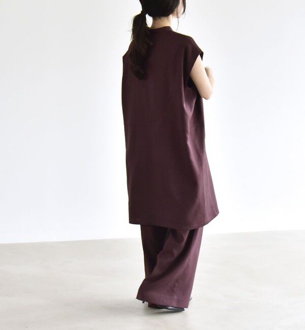 quaranciel「《予約》quaranciel:〈洗濯機可能〉スキッパー ワンピース＆イージー ワイドパンツ セットアップ」|ワンピース|