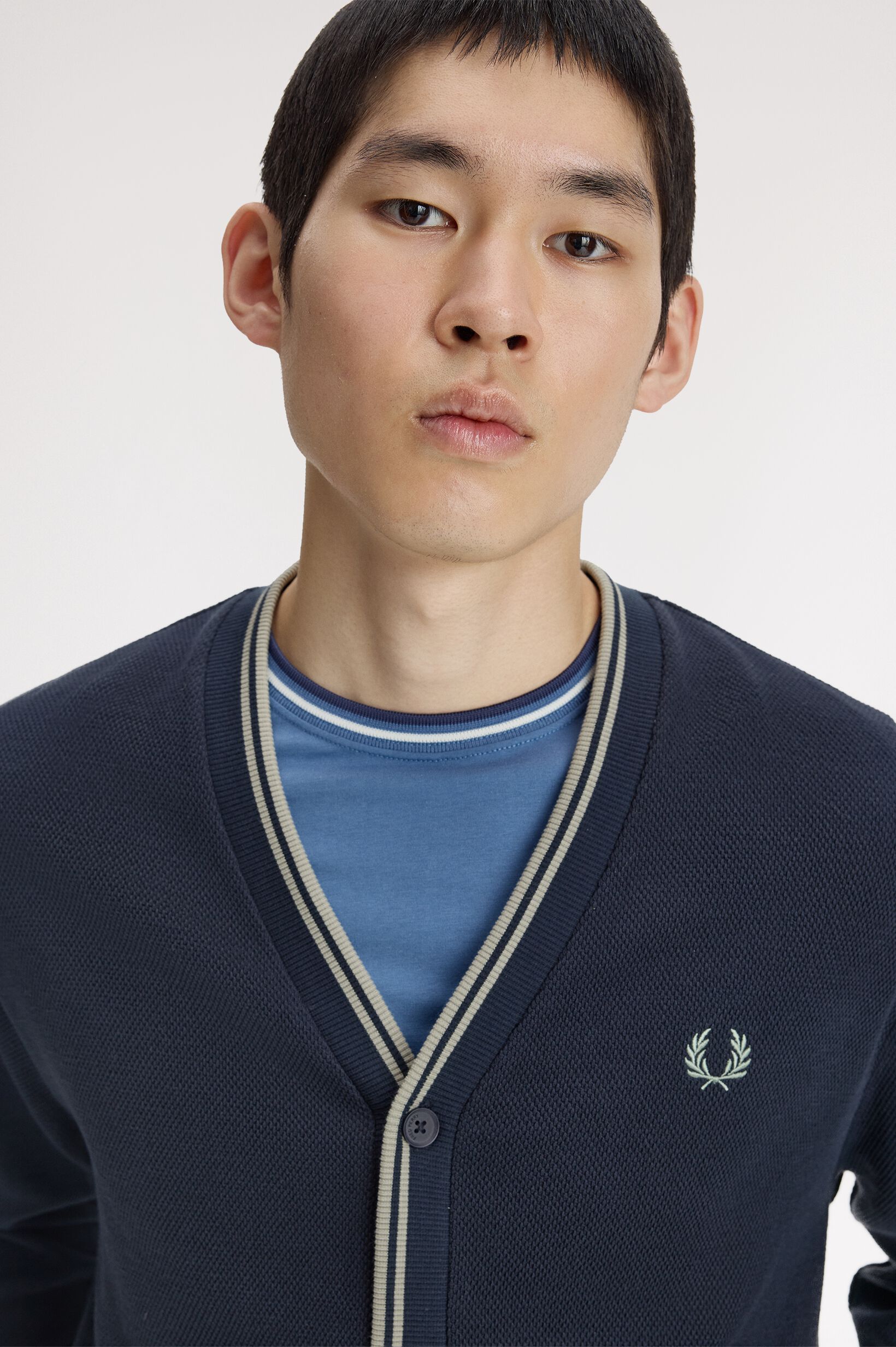 FRED PERRY 「Tipped Pique Texture Cardigan」|カーディガン|